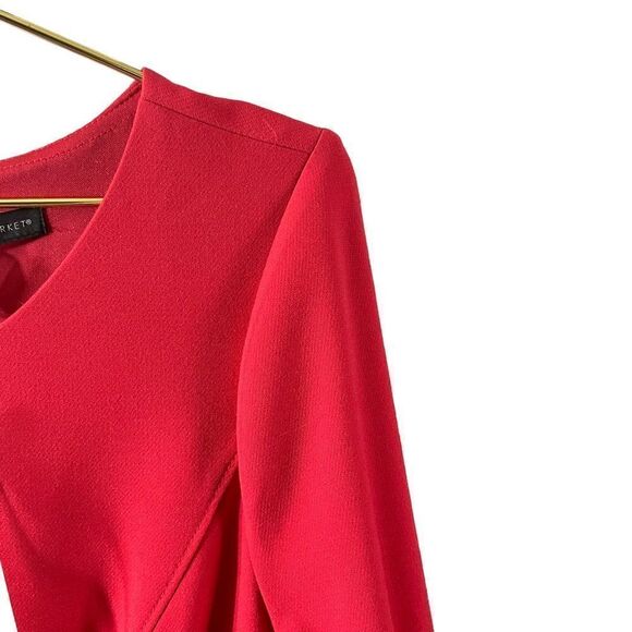 White House Black Market Body Perfecting Bright Red Sheath Dress Size 14 - Picture 3 of 9